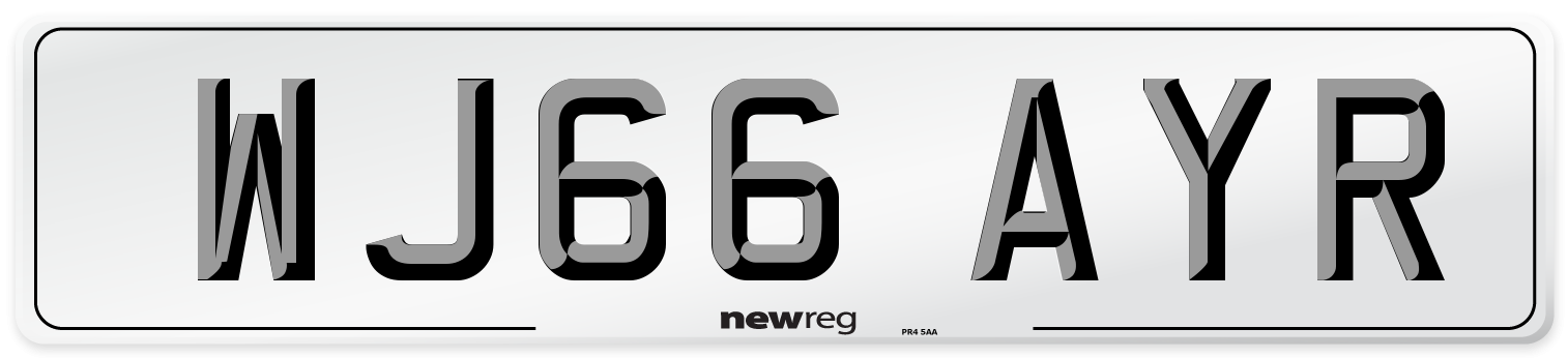 WJ66 AYR Number Plate from New Reg